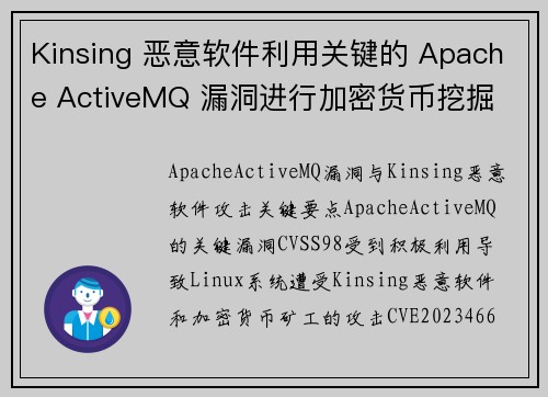 Kinsing 恶意软件利用关键的 Apache ActiveMQ 漏洞进行加密货币挖掘 媒体